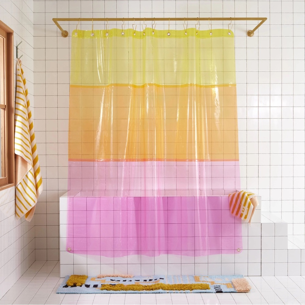 Quiet Town Lido Pop Shower Curtain - Yellow, Orange, Pink